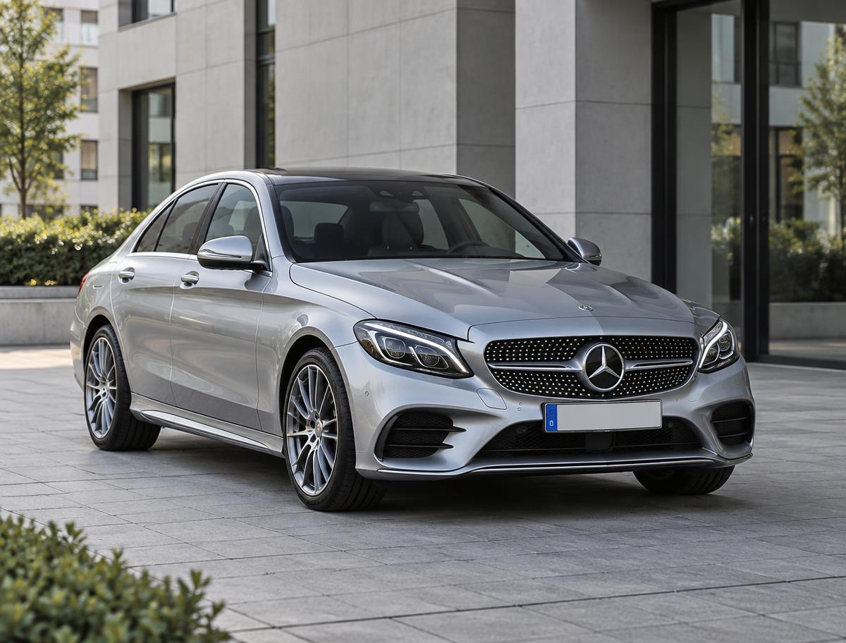 Zilveren Mercedes C-Klasse uit het Duitse aanbod